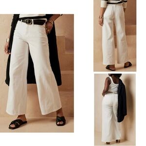 Banana Republic | White Wide Leg Jeans | Size 16 / 18